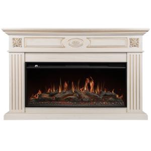 Каминокомплект: Очаг Royal Thermo Aurora RTFP/P-AR40LS, портал Siena 42/40/36, сл. кость с зол. пати