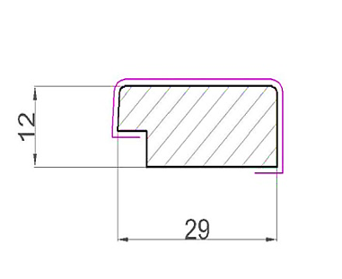Декоративная панель WallMaker правая ПНп-38 Графит 2800x123х19