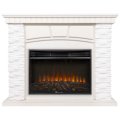 Портал Firelight Porto 25 камень белый, шпон беленый дуб