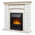 Каминокомплект:Очаг Electrolux EFP/P-1020LS с порталом Porto Classic камень белый, шпон беленый дуб