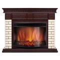 Каминокомплект: Очаг Electrolux EFP/P-2720RLS, портал Bricks 25 камень бежевый, шпон темный дуб