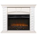 Портал Firelight Porto 30 камень белый, шпон беленый дуб