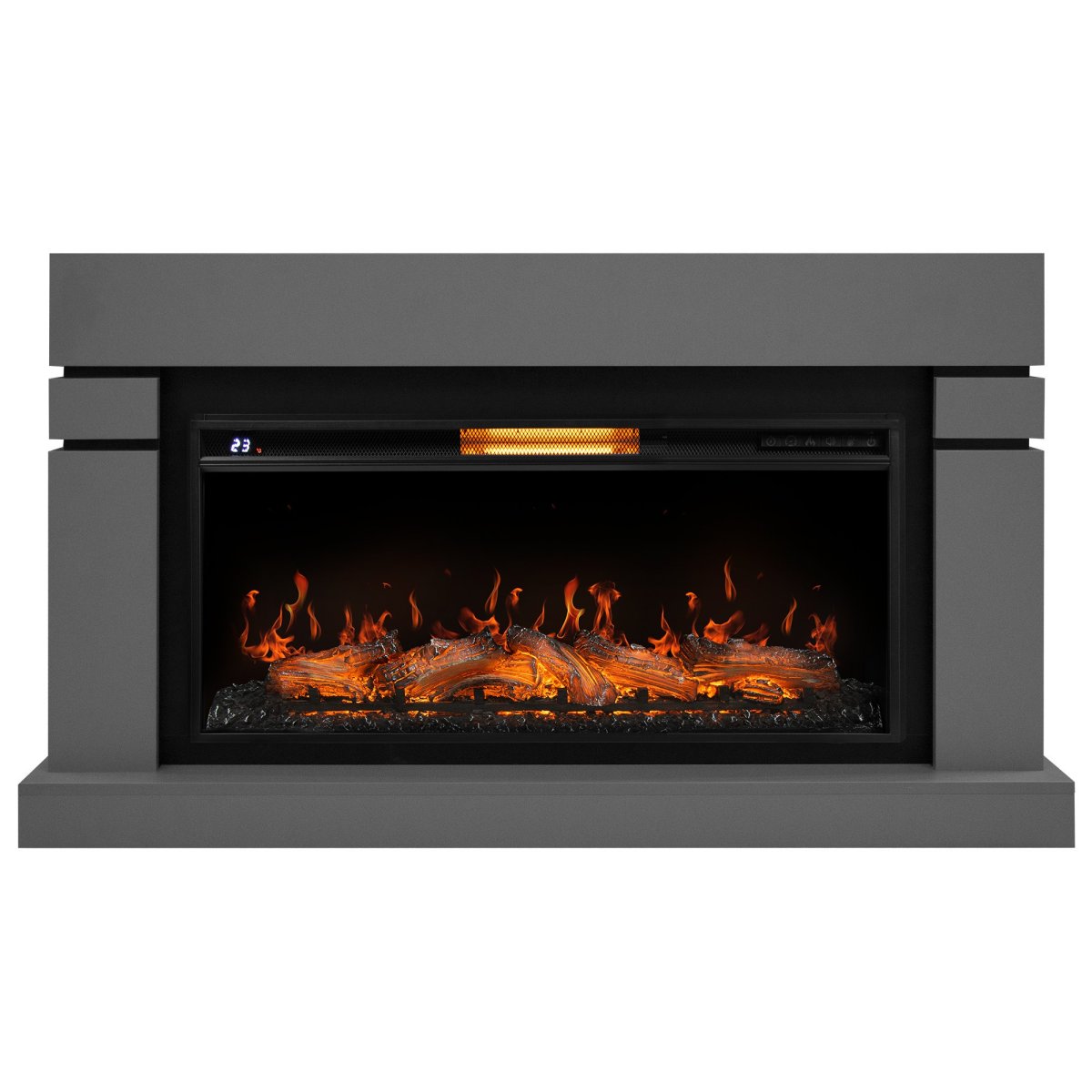 Каминокомплект: Очаг Electrolux EFP/P-4220LS, портал Lindos 42/40/36, светло-серый, р/в