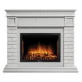 Каминокомплект: Очаг Electrolux EFP/P-2520LS N, портал Bricks 25 камень белый, белая эмаль