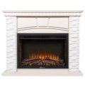 Портал Firelight Porto 30 камень белый, шпон беленый дуб
