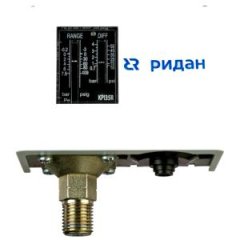 Реле давления РИДАН KPI 35R, диапазон настройки -0,2...7,5 бар, дифференциал 0,7…4 бар, штуцер G1/2А