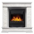 Портал Firelight Scala Classic камень сланец скалистый белый, шпон белый дуб