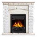 Каминокомплект:Очаг Electrolux EFP/P-1020LS с порталом Porto Classic камень белый, шпон беленый дуб